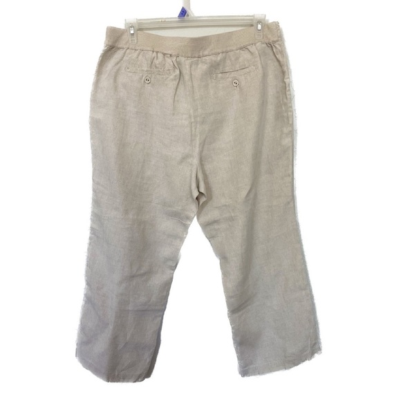 Charter Club Beige Linen Capri Pants Size 16 - Picture 2 of 9